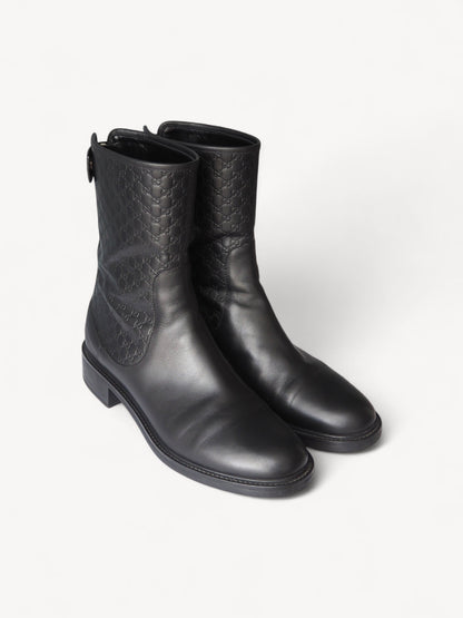 GUCCI MAUD GUCCISSIMA LEATHER ANKLE BOOTS 40