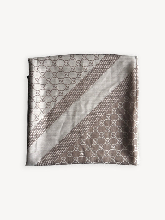 GUCCI GG JACQUARD SILK WOOL SCARF