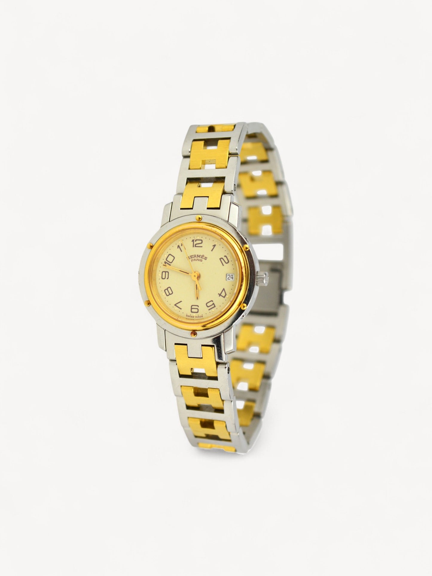 HERMÈS TWO-TONE CLIPPER WATCH
