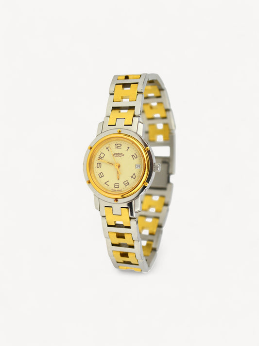 HERMÈS TWO-TONE CLIPPER WATCH