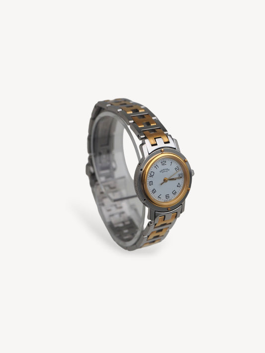 HERMÈS TWO-TONE CLIPPER WATCH