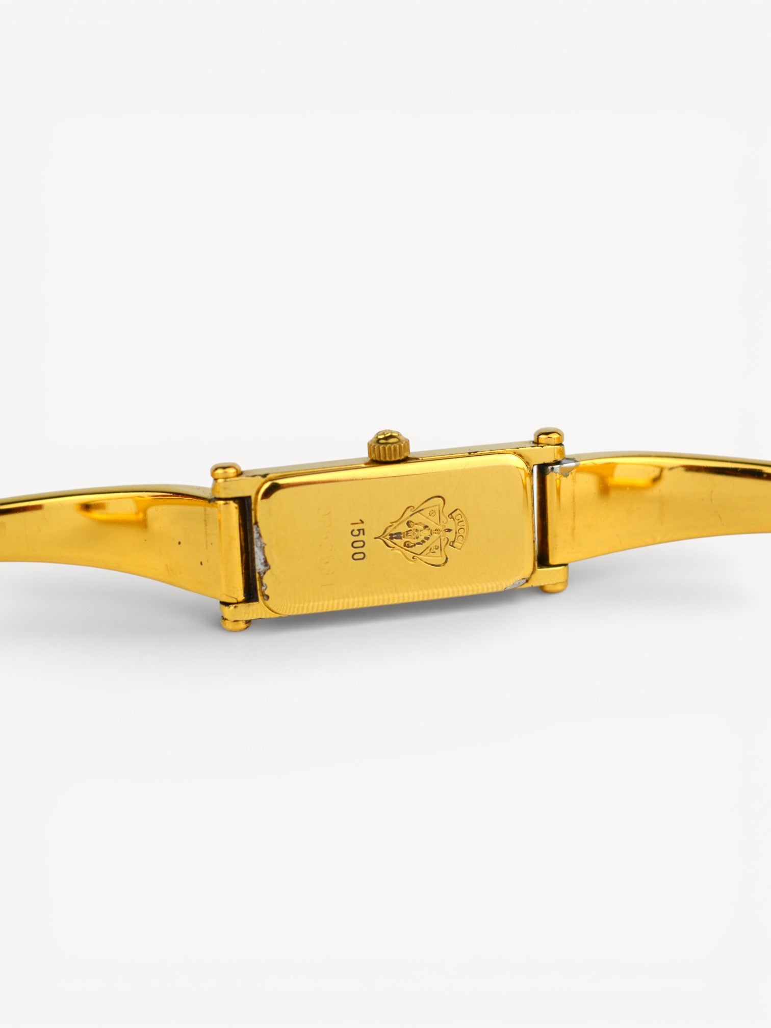1990s Gucci 1500L Gold-Plated Horsebit Watch with Mother of Pearl