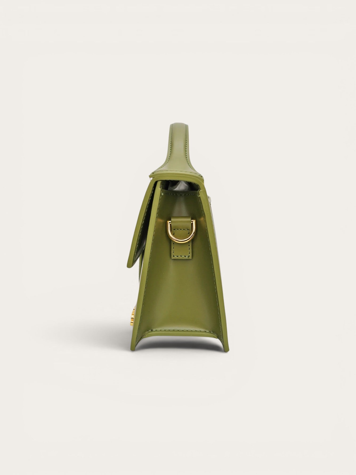 Jacquemus Le Grand Bambino Bag in Khaki Calfskin Leather GHW