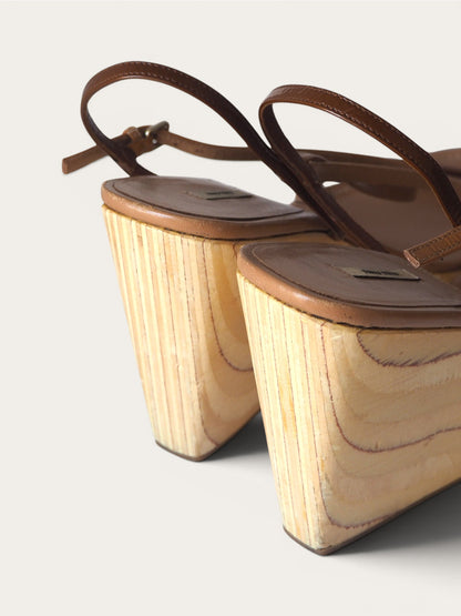 MIU MIU WEDGE SANDALS - 39.5