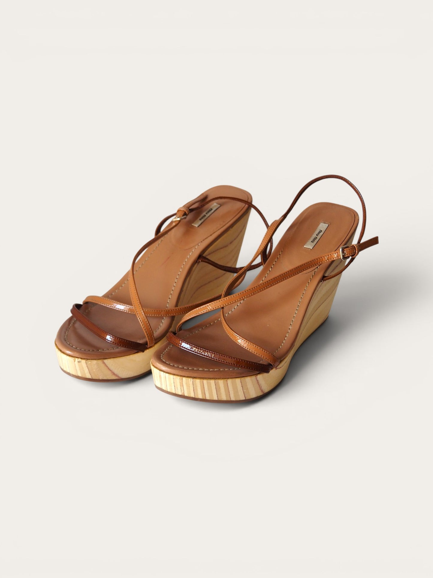 MIU MIU WEDGE SANDALS - 39.5
