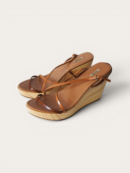 MIU MIU WEDGE SANDALS - 39.5