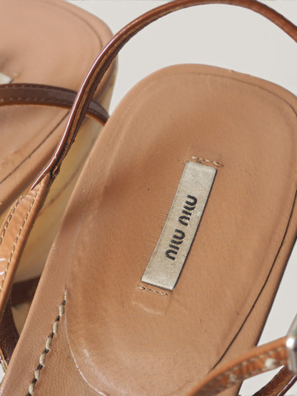 MIU MIU WEDGE SANDALS - 39.5