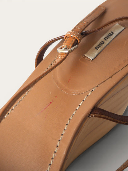 MIU MIU WEDGE SANDALS - 39.5