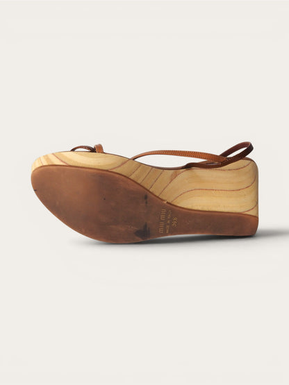 MIU MIU WEDGE SANDALS - 39.5
