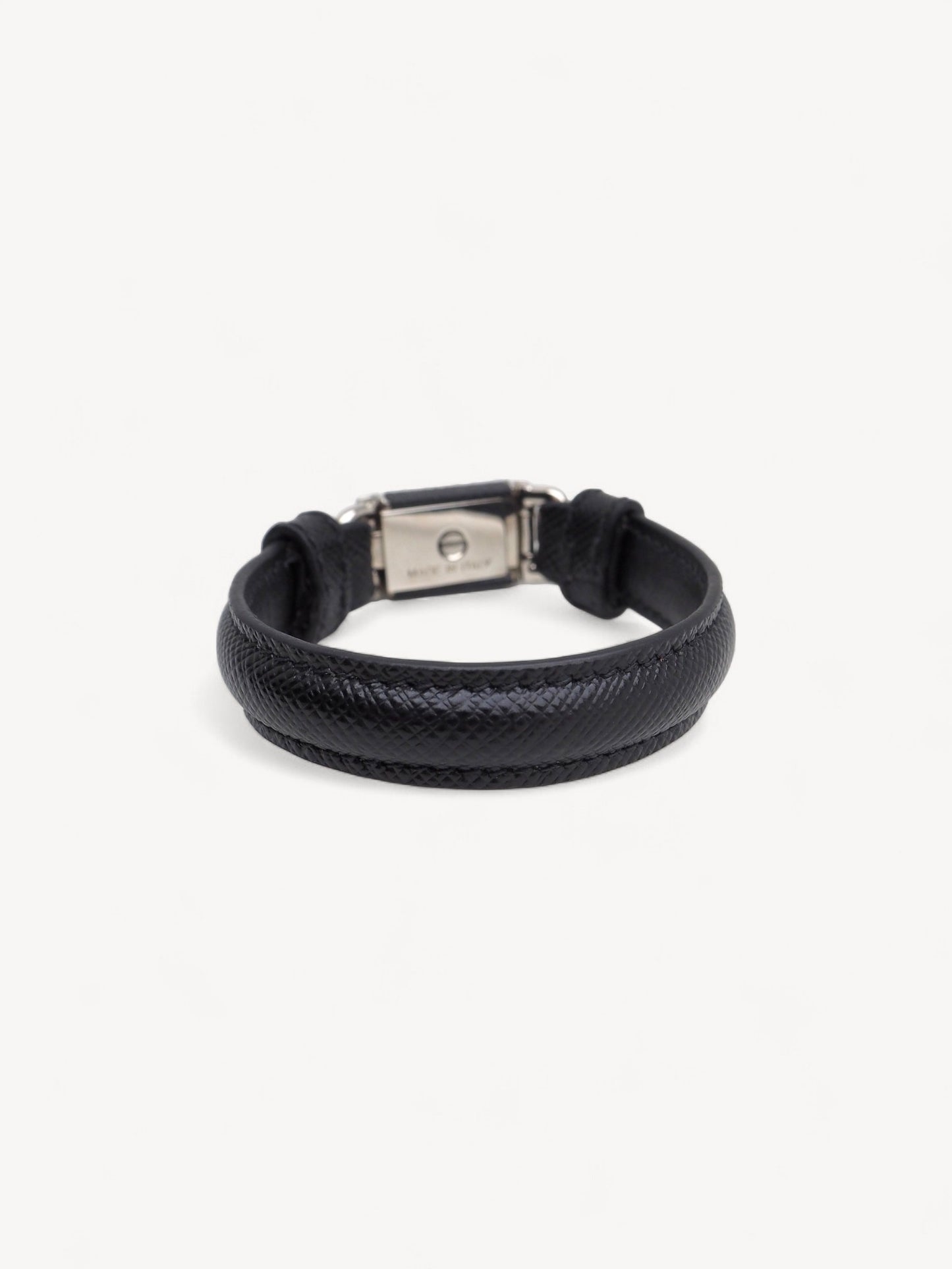 PRADA SAFFIANO LEATHER BRACELET BLACK