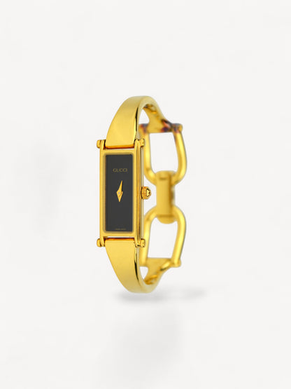 GUCCI 1500L HORSEBIT WATCH GOLD/BLACK