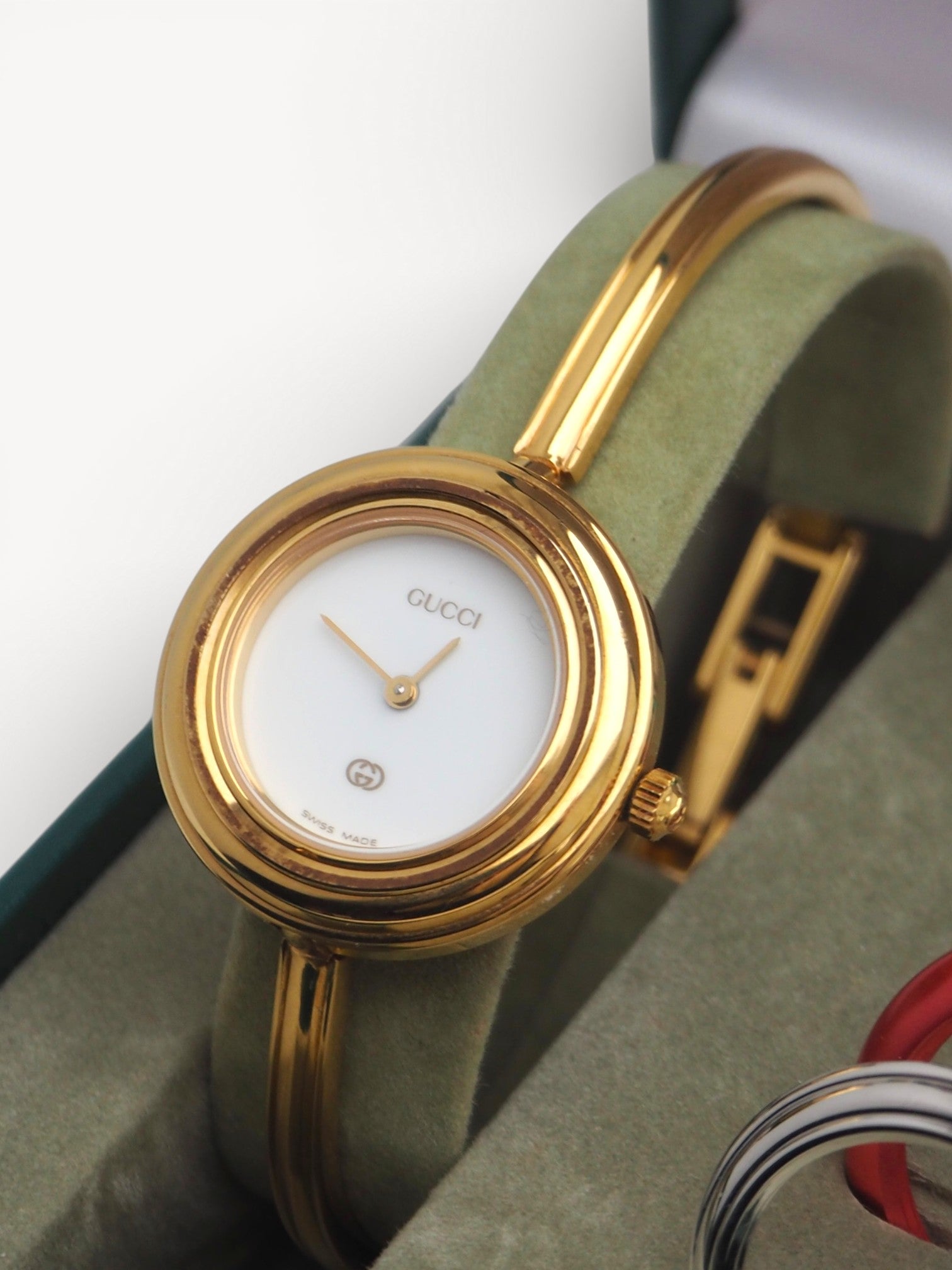 Pre-owned 1990s Gucci Gold-Plated Interchangeable Bezel Watch