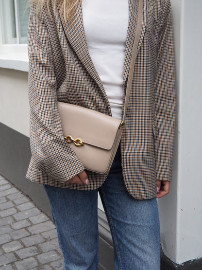YVES SAINT LAURENT LE MAILLON SHOULDER BAG BEIGE