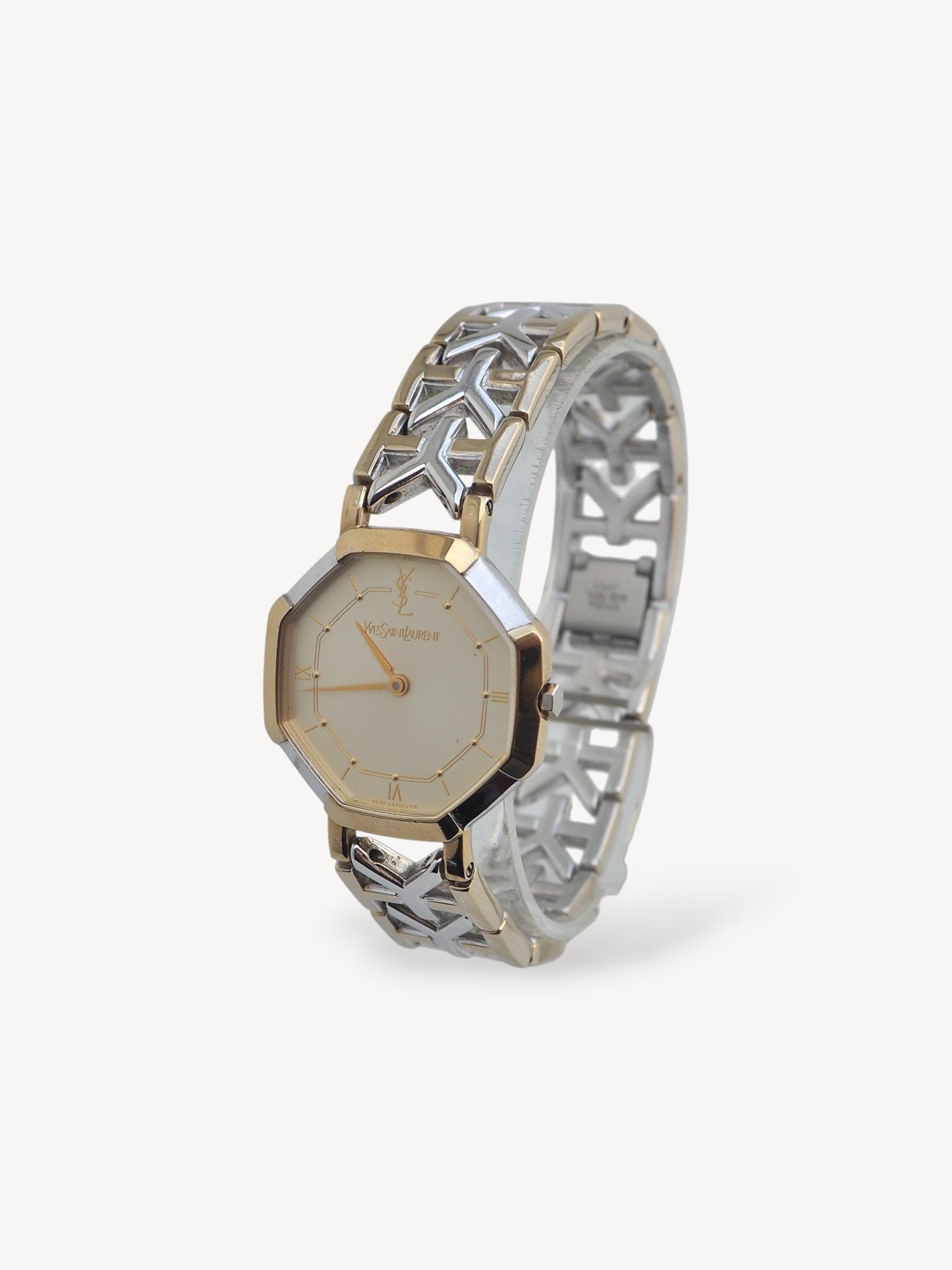 YVES SAINT LAURENT OCTAGON TWO-TONE WATCH