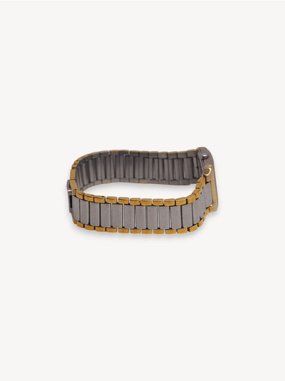YVES SAINT LAURENT TWO-TONE SQUARE WATCH