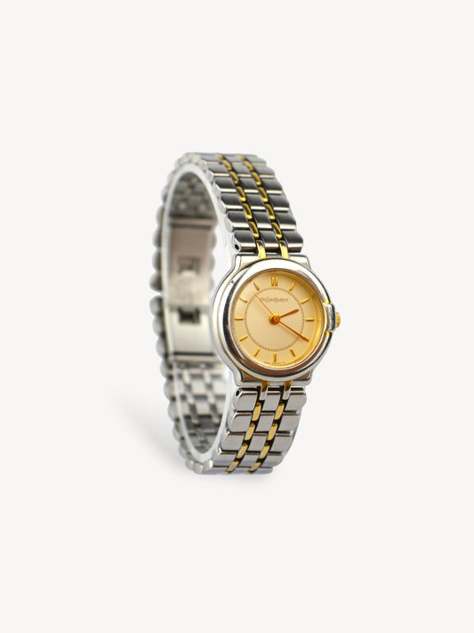 YVES SAINT LAURENT TWO-TONE WATCH